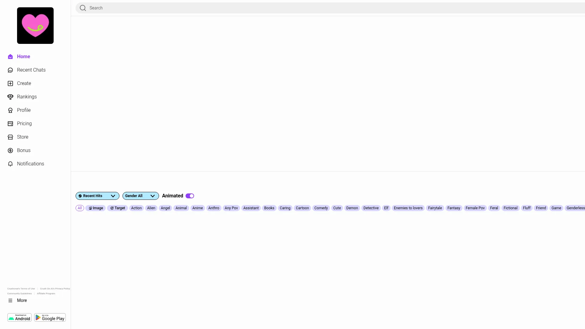 crushon-ai-main-page