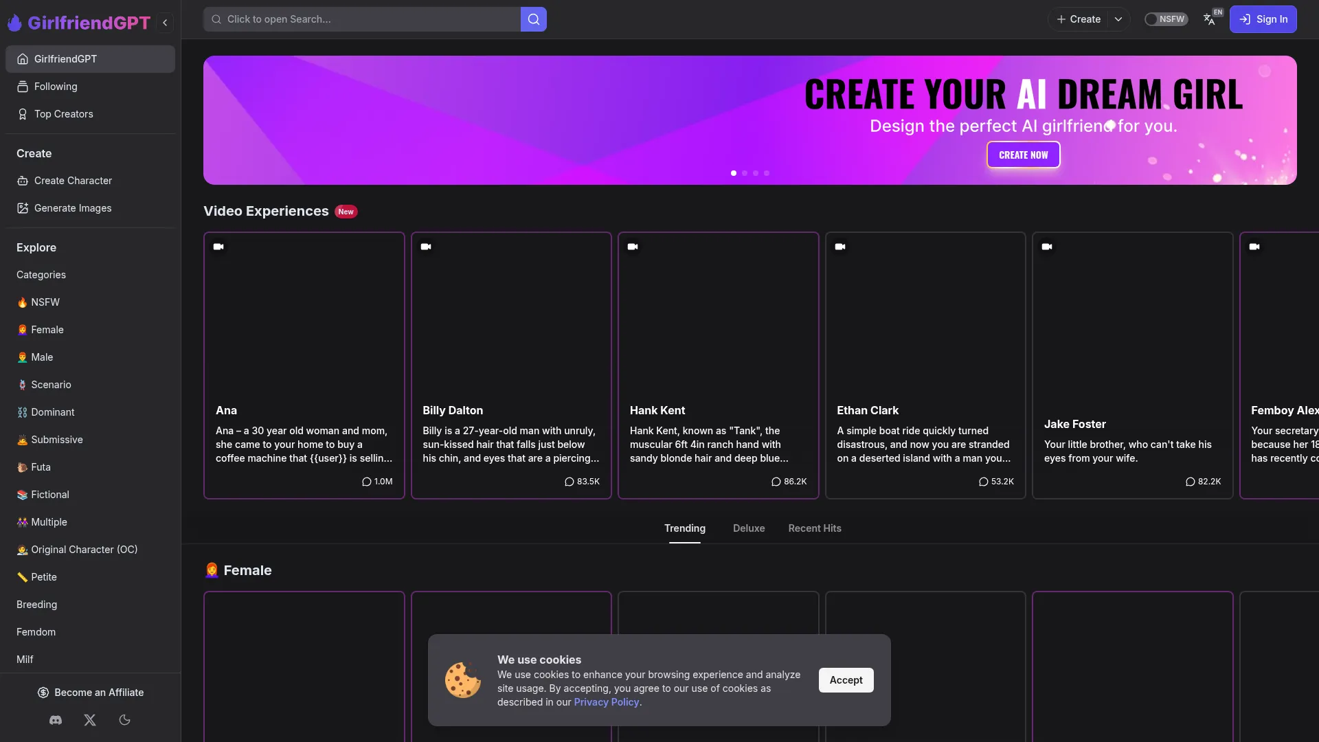 girlfriendgpt-main-page
